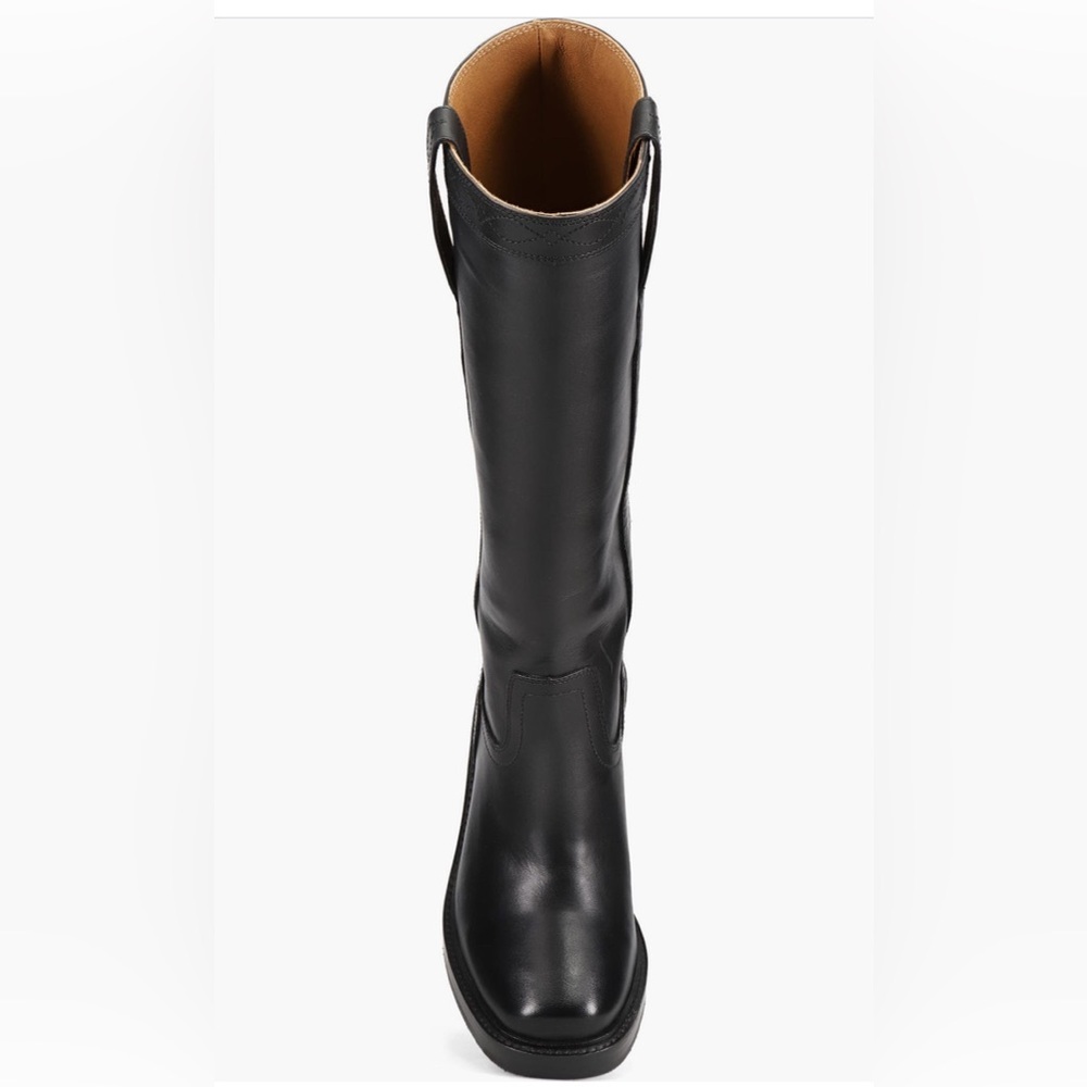 Frye Kate Black Leather Knee-High Block Heel Boots 7.5 - Picture 3 of 14